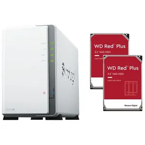 Comparateur de prix : NAS Synology DiskStation DS223j + 2 disques durs WD Red Plus de 4 To