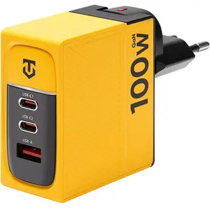 Comparateur de prix : Chargeur mural GaN jaune USB-C 100W plus USB 60W Tactical Noir / Jaune