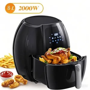 LIIMOO Friteuse sans huile 2000W Friteuse à air 8 Programmes Prédéfinis80-200°C-Écran Tactile - Boutons Anti-BrûlureAir Fryer 8L pas cher