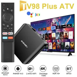 Boîte TV Android TV98 Plus, OUTUOTWQ Android 14 TV BOX Allwinner H313 ... pas cher