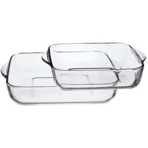 Pasabahce Lot 2 plats rectangulaires PREX verre 25 et 31 cm Absolument Maison pas cher