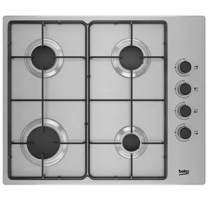 Comparateur de prix : BEKO HIGG64123SX - Table de cuisson Gaz - 4 zones - 7900 W - Inox