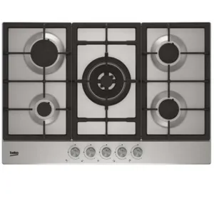 Plaque Gaz Beko HIAW75225SL 1W 5 Foyers Gaz Acier inoxydable Inox pas cher