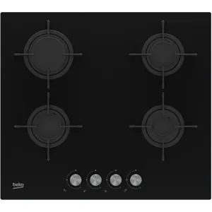 Comparateur de prix : Beko - table de cuisson gaz 60cm 4 feux 7400w verre noir - hilg64221s TU
