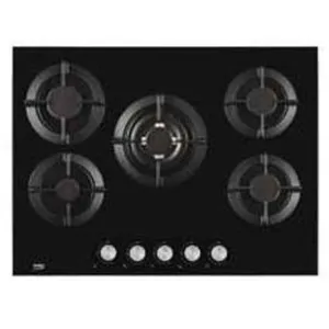 Beko - table verre gaz 75cm 5 feux noir - hilw75222s TU pas cher