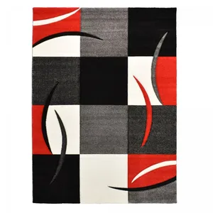 Homemaison - Tapis salon et chambre 200x290 rouge rectangle tissé motif géométrique di 65 pas cher