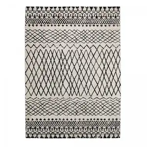 UNAMOURDETAPIS tapis salon 160x230 tissé beige rectangle motif berbère MO 83 pas cher
