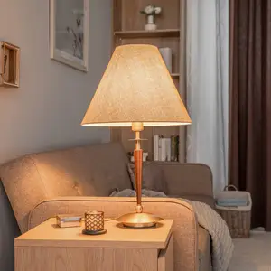 Avonni Lampe à poser HML-9009-1EB avec abat-jour tissu pas cher