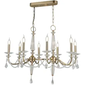 Lucea Lustre Adone, linéaire, à 8 lampes, laiton, verre cristalVendu parluminaire