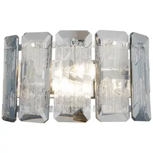 Lucea Applique murale Orvin, chrome, à 2 lampes, largeur 33 cm, verre pas cher