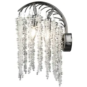 Lucea Applique murale Grape, noir perle, à 2 lampes, verre cristal pas cher