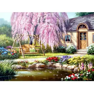 ANATOLIAN Puzzle 1000 pièces : chalet en fleurs de cerisier anatolien pas cher