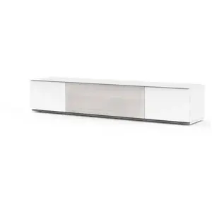 Comparateur de prix : Meuble TV SONOROUS Studio STA 200 Blanc-Gris Porte Textile