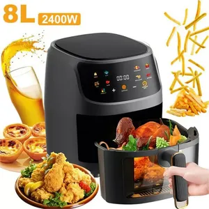VRODNSD Friteuse à Air Sans Huile 8L Air Fryer 2400W avec Fenêtre Tran... pas cher