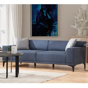 MENZZO Atelier del Sofa - Canapé 3 places Petra 3 bleu - 212x86x69 cm T.U