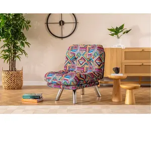 MENZZO Fauteuil convertible Halora Tissu Motif Ethnique Multicolore pas cher