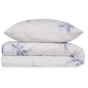 Elizabed - Parure housse de couette Meltem bleu/blanc 240x220 cm pas cher
