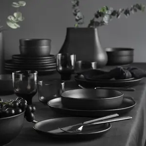 HERMIA Service de table 18 pièces romme céramique noir ServiceVendu parkaufland