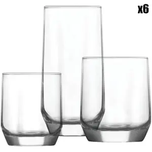 Merkloos / Sans marque Mioli - Service de verres transparents - 18 pièces T.U pas cher