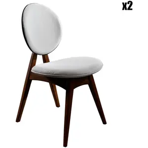 Wooden Art - 2 Chaises Touch marron/crème - 54x93x55 cm T.U pas cher