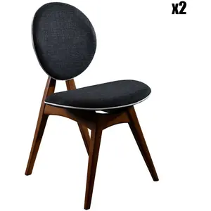 Wooden Art - 2 chaises touch marron/anthracite - 54x93x55 cm T.U pas cher