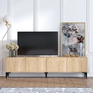 NORTIA DESIGN Wooden Art - Meuble TV Nora marron - 180x50x35 cm T.U pas cher