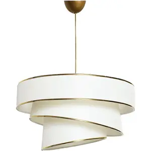 MENZZO Suspension 3 cylindres design oblique Inconditus Ø40cm Blanc et OrVendu parbazarchic
