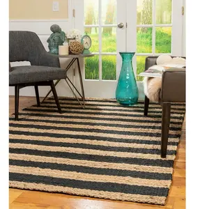 Conceptum - Tapis naturel Jute beige/noir 120x180 cm pas cher