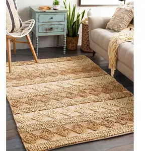Conceptum - Tapis naturel Jute beige/camel 90x150 cm pas cher