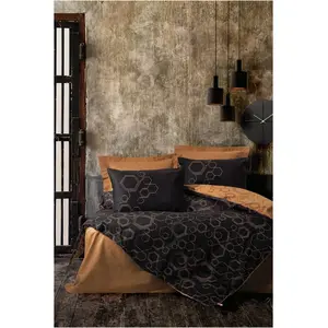Mijolnir - Parure housse de couette Dawn noire 140x200 cm pas cher