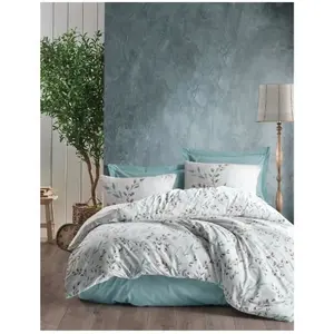 CONCEPT1 Lendell 240x220cm + 2 taies 60x60 menthe 129CTN62586 pas cher