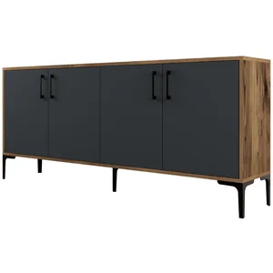 Comparateur de prix : MENZZO Console en bois Kiev - 35 x 180 x 78 cm - Noyer, Anthracite