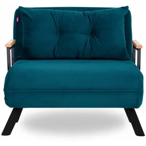 Comparateur de prix : MENZZO Atelier del Sofa - Fauteuil convertible Sando vert pétrole - 60x50x42 cm T.U