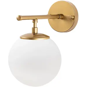 Comparateur de prix : SPLENDOUR LIGHTING Applique murale - MENZZO - Bulla - Verre Blanc - Métal Or - Design Contemporain