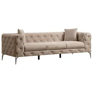 MENZZO Canapé 3 places Alykes Velours Beige pas cher