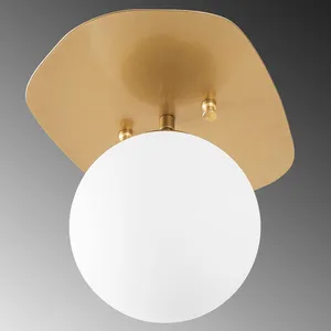 Sheen - Plafonnier Atmaca doré/blanc- 20x25 cm T.U pas cher