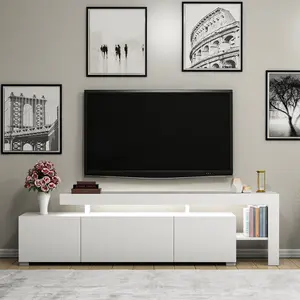 Comparateur de prix : Hanah Home Meuble Tv En Aggloméré Avec Led Beliz