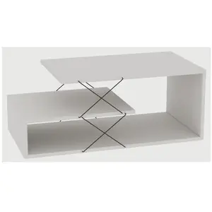 MENZZO Table basse design à 3 plateaux Loiria Noir et Blanc