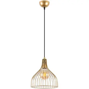 SHEEN LIGHTING Suspension lampe filaire MENZZO - Nidis - Métal Or - E27 - IntérieurVendu parbazarchic
