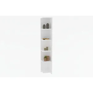 EMOB Cotecosy - Etagères bibliothèque d'angle Igora L25xH160cm Blanc pas cher