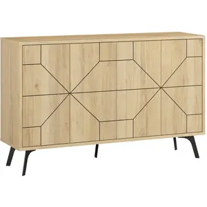 MENZZO Buffet bas Santos 123cm Bois Chêne clair