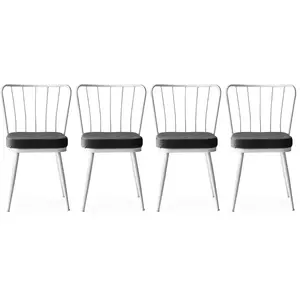 Homitis - 4 Chaises Yildiz blanches - 43x82x42 cm T.U pas cher