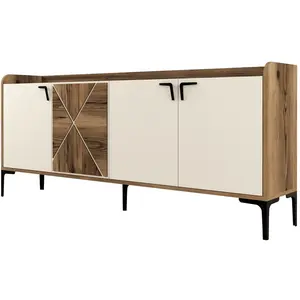 Comparateur de prix : MENZZO Woody fashion console - 100% mélaminé noyer crème Buffet