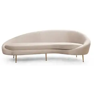 MENZZO Canapé d'angle à droite avec 2 coussins Santorin Velours Beige pas cher
