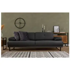 MENZZO Canapé 3 places Celis Tissu Anthracite pas cher