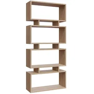 Calicosy Etagère 4 tablettes - L72 cm - 72 cm X 25 cm X 161 cm - LANGDON - Chêne pas cher