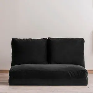 Comparateur de prix : Menzzo Pouf convertible 2 places velours noir