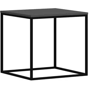 EMOB Table Basse Bezos L50cm Métal Noir Et Bois Anthracite