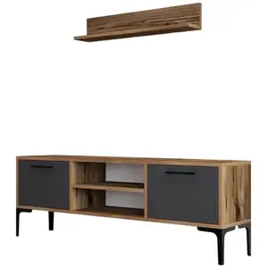 UB DESIGN Riga - Anthracite, Noyer 140 x 48 x 30 845HCT3104 pas cher