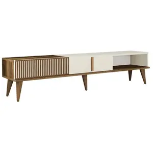 Homitis - Meuble TV Milan Alt crème de noix - 180x40x35 cm T.U pas cher
